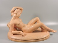 Rzeźba figurka akt art-deco antyk 1920 Binder Keramik E. Montag