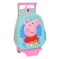 Školská taška s kolieskami Peppa Pig Tyrkysová (27 x