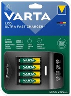 Ładowarka VARTA LCD Ultra Fast Ch.+ 4x AA 56706 2100mAh + 12V