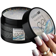 Excellent PRO efekt budování Gel na nehty s fólií Milky Hexagon 50 g