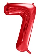 BALON FOLIOWY CYFRA 7 CZERWONE 86cm PartyDeco