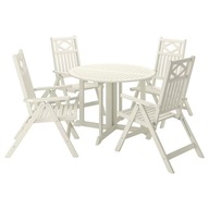 IKEA BONDHOLMEN Stôl a 4 rozkladacie stoličky, vonkajšie, biela/béžová