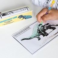 Omaľovánka v rolke s modulárnou prekladanou pastelkou Dinosaury Rex London