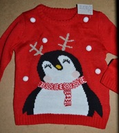 202^ Świąteczny sweter Pingwinek 2/3lat_98 cm
