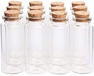 Sklenené fľaše so zátkou na ozdoby 15 ks 40 ml 30 x 80 mm