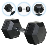 Súlyzó gumírozott öntöttvas TREXO Hex 20 kg CSÚSZÁSGÁTLÓ EDZÉSHEZ ROBUSZTUS