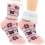 Teplé Detské Ponožky Zimné s medvedíkom Protišmykové 27-31