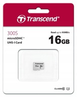 TRANSCEND 16 GB micro SD HC 300s UHS-I U1 95MBs