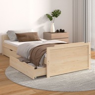 Rama łóżka z szufladami, lite drewno sosnowe, 90 x 200 cm