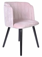 Jedálenská stolička Zamatové Ružové Drevené Vintage
