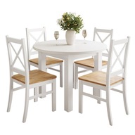 Set OLEA biely stôl + 4 stoličky dub craft