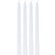 Sada špirálových stolových sviečok, 4 kusy, biela