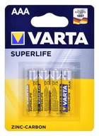 Zestaw baterii cynkowo-węglowe VARTA Superlife R03 AAA Zn-C x 4