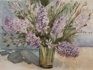 Hyacinty, akvarel, A. Single