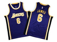 Strój koszykarski nr č. 6 LeBron James Lakers Jersey, 140-152
