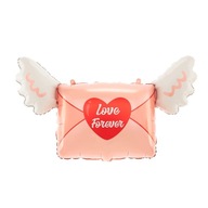 Balon foliowy List z napisem Love Forever - 64 x 89 cm