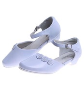 Buty na komunię dla dziewczynki Białe balerinki pantofelki 16093 34