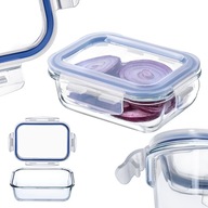 ÜVEG ÉTELTÁROLÓ DOBOZ 370ml FEDÉLLEL UZSONNÁS DOBOZ