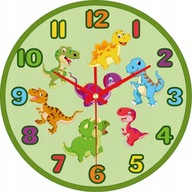 Nástenné hodiny Pre deti Dinosaury Farebné 30cm
