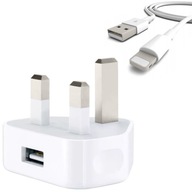 ŁADOWARKA USB UK ANGIELSKA do IPHONE + KABEL 1M