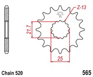 Zębatka przednia zdawcza mała Kawasaki W ER ER-6f EX Z 650 800 RS -15 zębów