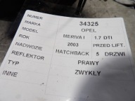 Opel Meriva and light front right 93321053 89308560