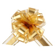 Kokarda DUŻA ŚCIĄGANA Dekoracyjna Złota 17cm ŚWIĘTA prezenty dekoracja