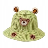 slamená čiapka pre deti leto 3-8 rokov medvedík