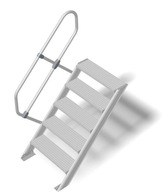 KRAUSE Schody aluminiowe, stopnie 60 cm, 1x5 |1,08