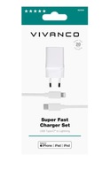 Ładowarka Sieciowa USB C 3A 20W + Kabel Lightning Najwyższa Jakość Vivanco