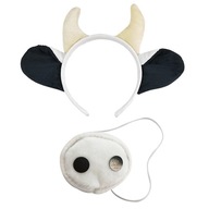 Kostým Black and White Cow Čelenka Ears Tail