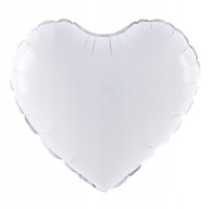 Balon foliowy serce białe 18cali 45 cm hel chrzest św. Komunia Wesele Ślub