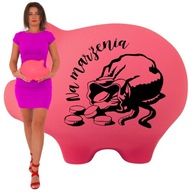 Skarbonka świnka duża z imieniem napisem różowa duża XL do rozbicia pojemna