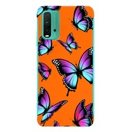 ETUI CASE MAT SILIKONOWE POMARAŃCZ DO XIAOMI REDMI NOTE 9 4G W NIEB MOTYLE