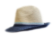 Detský slamený plážový klobúk modrý r 56