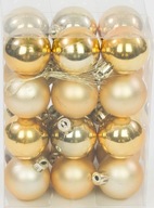 Plastové bombičky na vianočný stromček 4cm/24ks, 3 farby