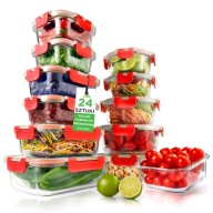 12 DB-OS ÜVEG ÉTELTÁROLÓ DOBOZOK + BPA-MENTES NUTRICHEF FEDELEK