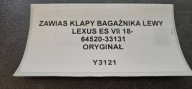 hinges bonnet boot left side Lexus ES 300h (7th Gen) 6452033131