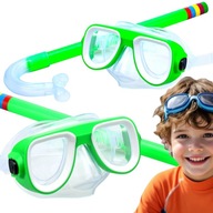 ZESTAW DO NURKOWANIA OKULARY PŁYWACKIE Z RURKĄ GOGLE DO WODY ŁATWE ZAPIĘCIE