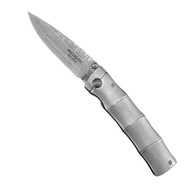 Japoński nóż survivalowy składany MCUSTA Shinra Take Damascus 6,5 cm