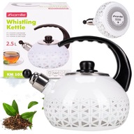 HAGYOMÁNYOS ZOMÁNCOZOTT VÍZFORRALÓ SÍPPAL GÁZ INDUKCIÓS KAMILLE 2,5L