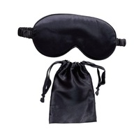 Simulovaná hodvábna maska na spánok, cestovný kryt na spánok s nastaviteľnou čiernou farbou