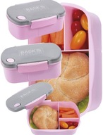 Raňajky BackUp ružové 3 priehradky BPA FREE