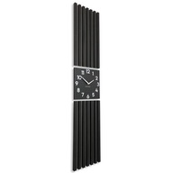 Veľký panel Nástenné hodiny v Lameloch 155x30cm čierna tichá do obývačky