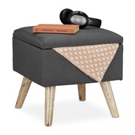 Čalúnená taburetka stolička do obývačky šedá 40x40x40cm