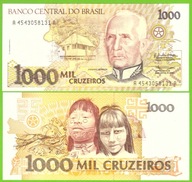BRAZYLIA 1000 CRUZEIROS ND 1990 P-231a UNC
