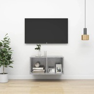 Závesná TV skrinka sivá betónová 37x37x72 cm doska