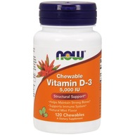 Doplnok stravy Now Foods Vitamin D3-5000 IU sacie tablety 120 ks.