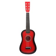Mini akustická drevená červená gitara