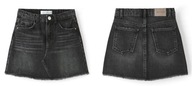 ZARA czarna spódnica jeansowa z przetarciami